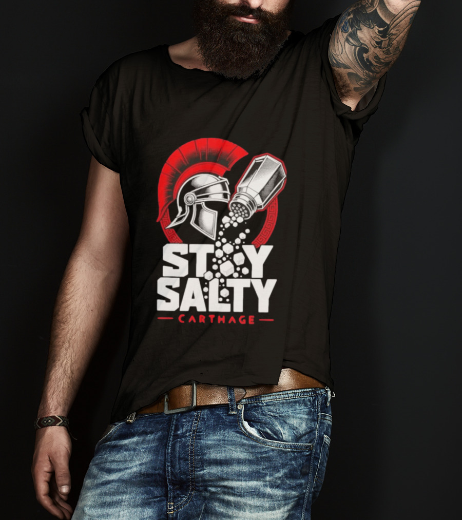 Stay Salty Carthage Roman Republic Rome Punic Wars Greek Helmet Salt Shaker T-Shirt
