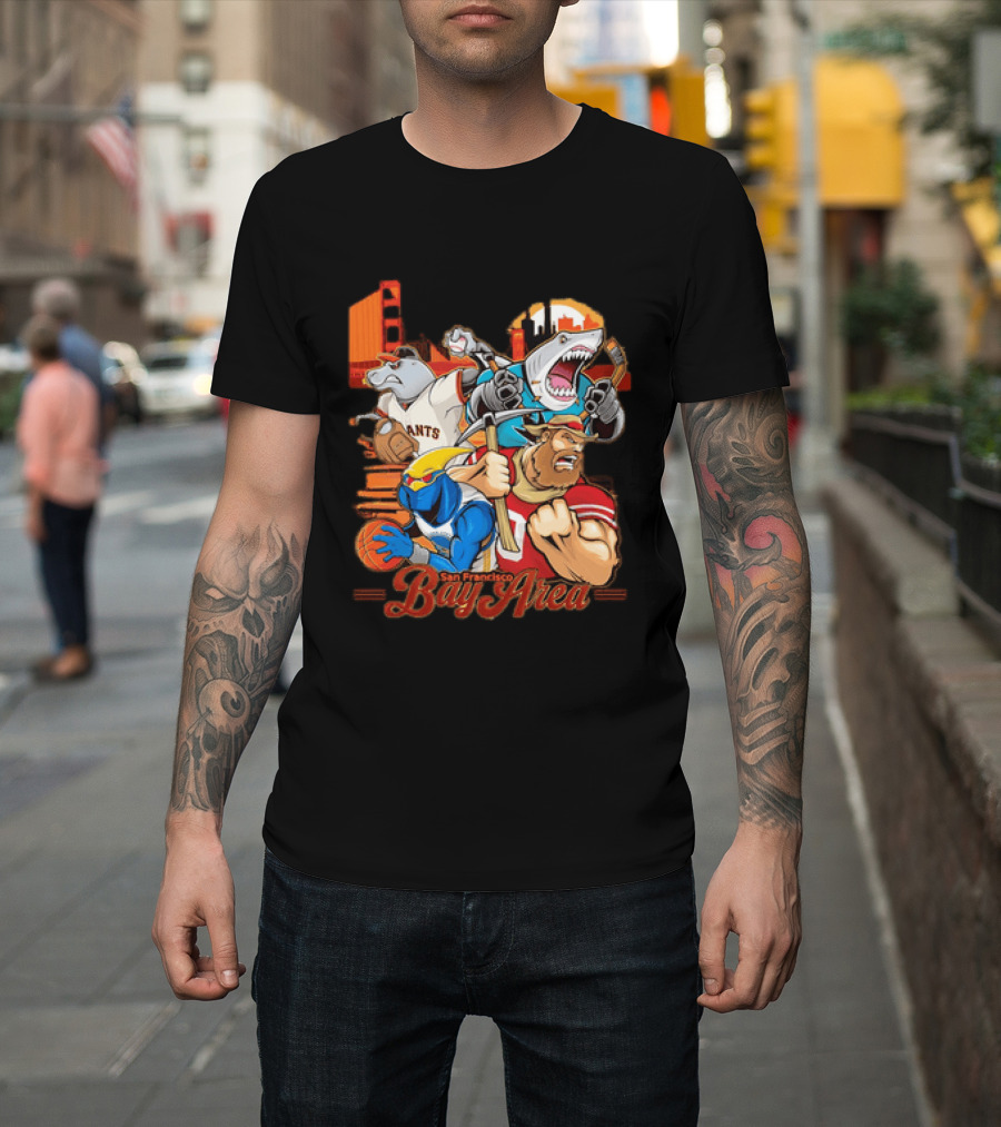San Francisco Bay Area Giants Sharks Warriors 49ers Sports Collage T-Shirt