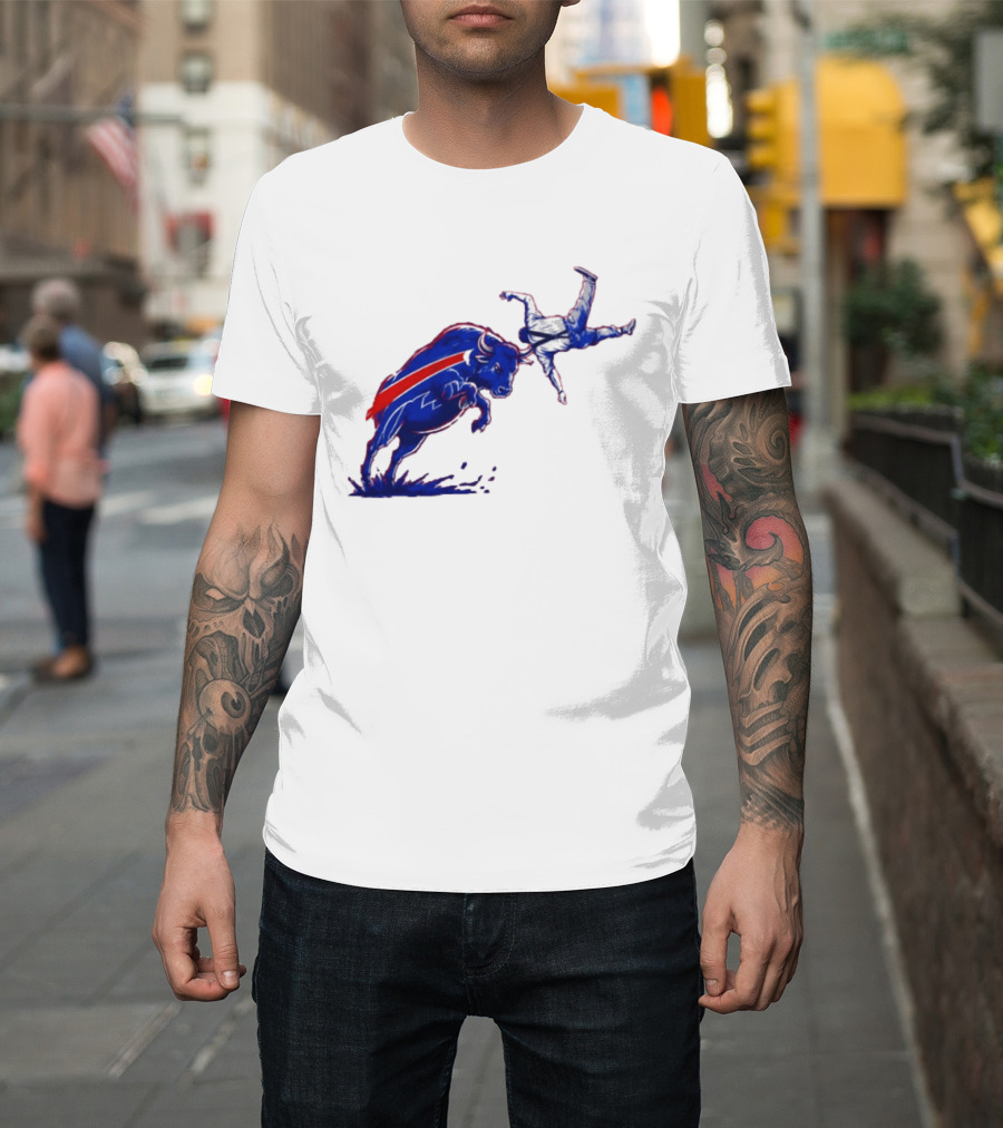 Buffalo Bills 2026 Bold Charging Buffalo Icon With Red Streak T-Shirt