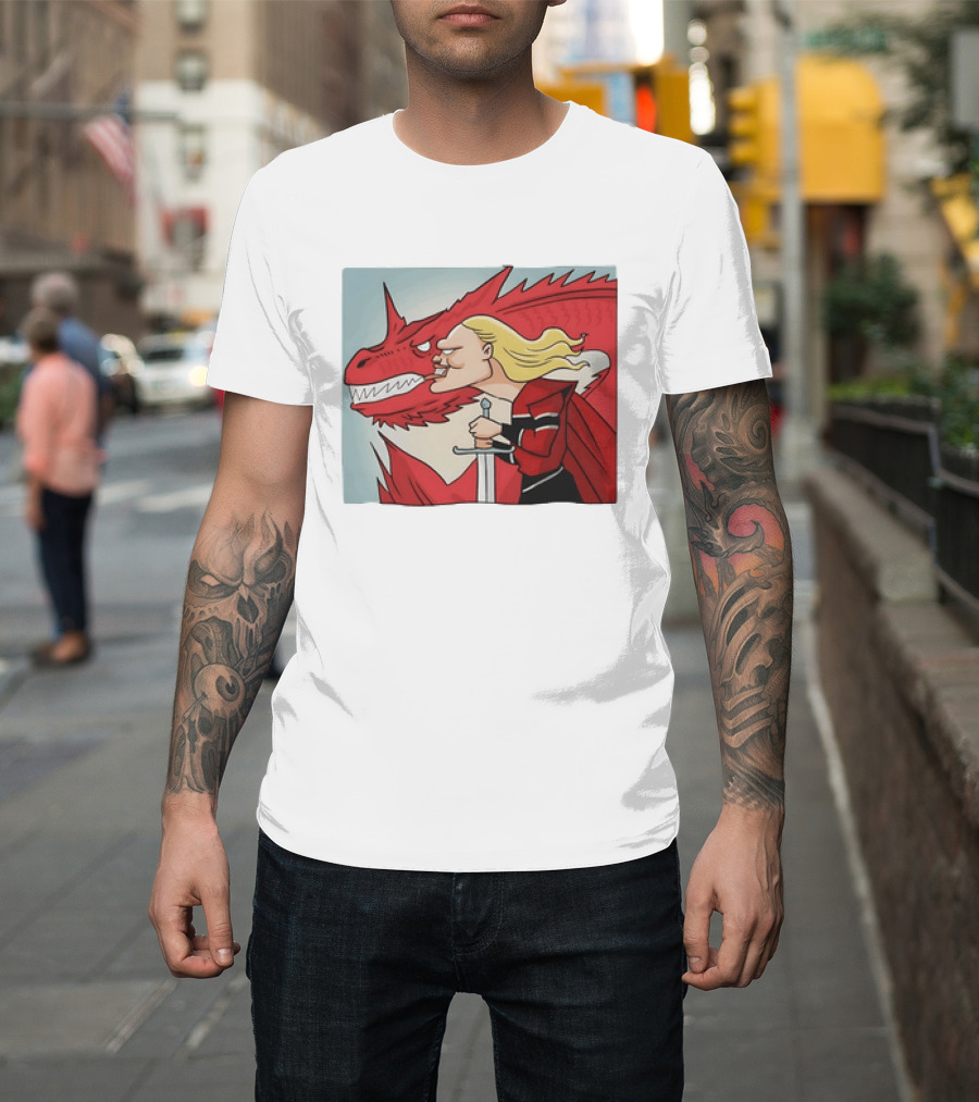 Haaland Norway Dragon Rider Caricature T-Shirt