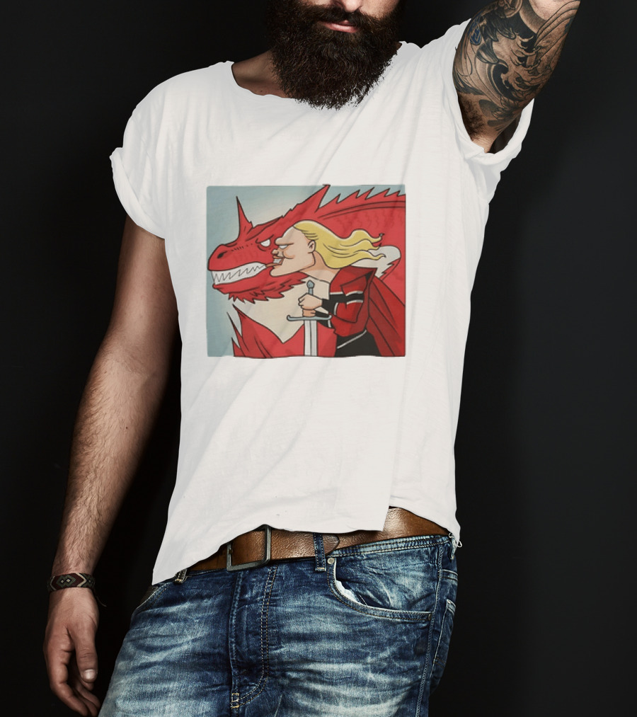 Haaland Norway Dragon Rider Caricature T-Shirt