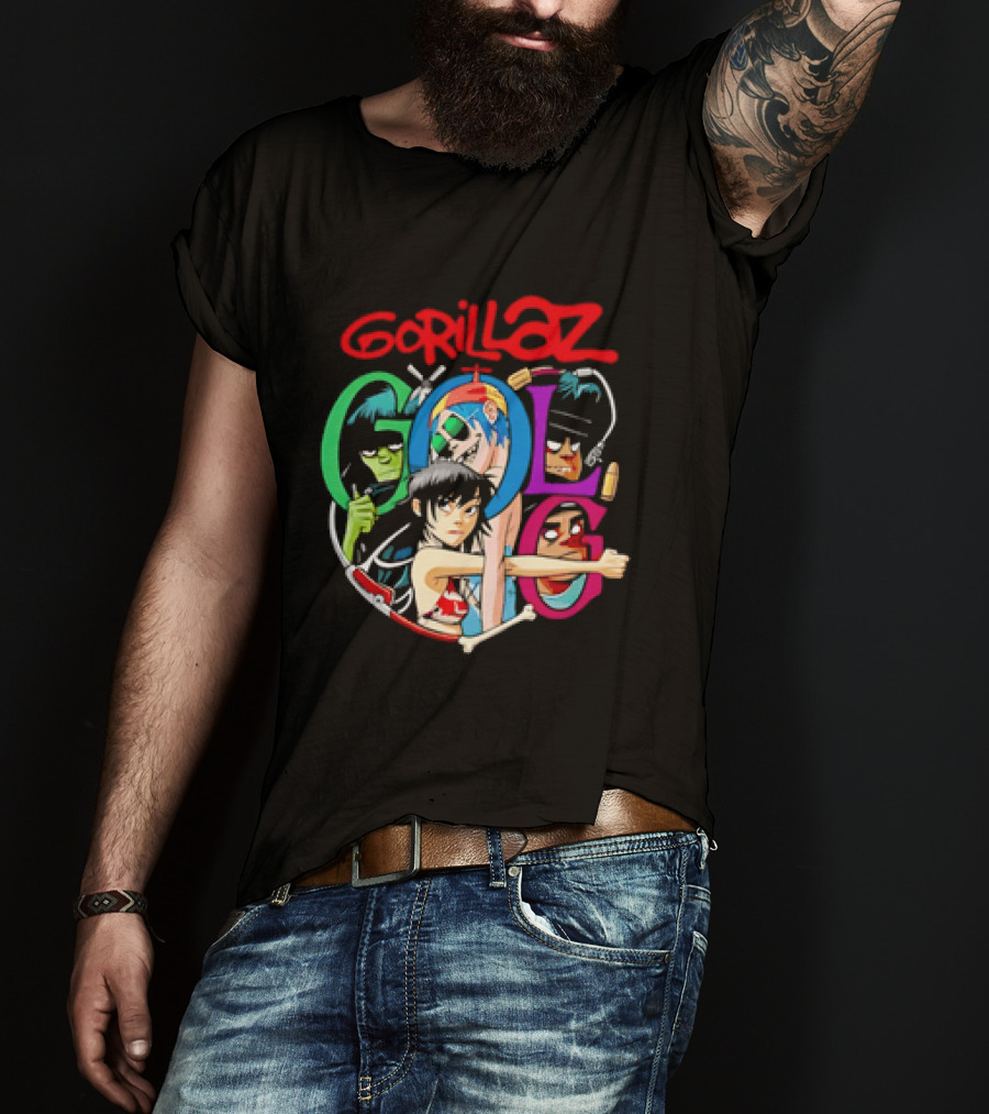 Gorillaz Virtual Rock Band Cartoon Characters T-Shirt