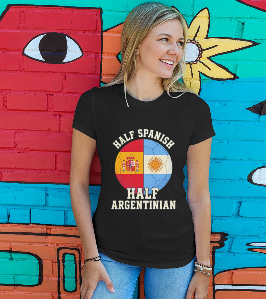 Half Spanish Half Argentinian Flag Ball T-Shirt