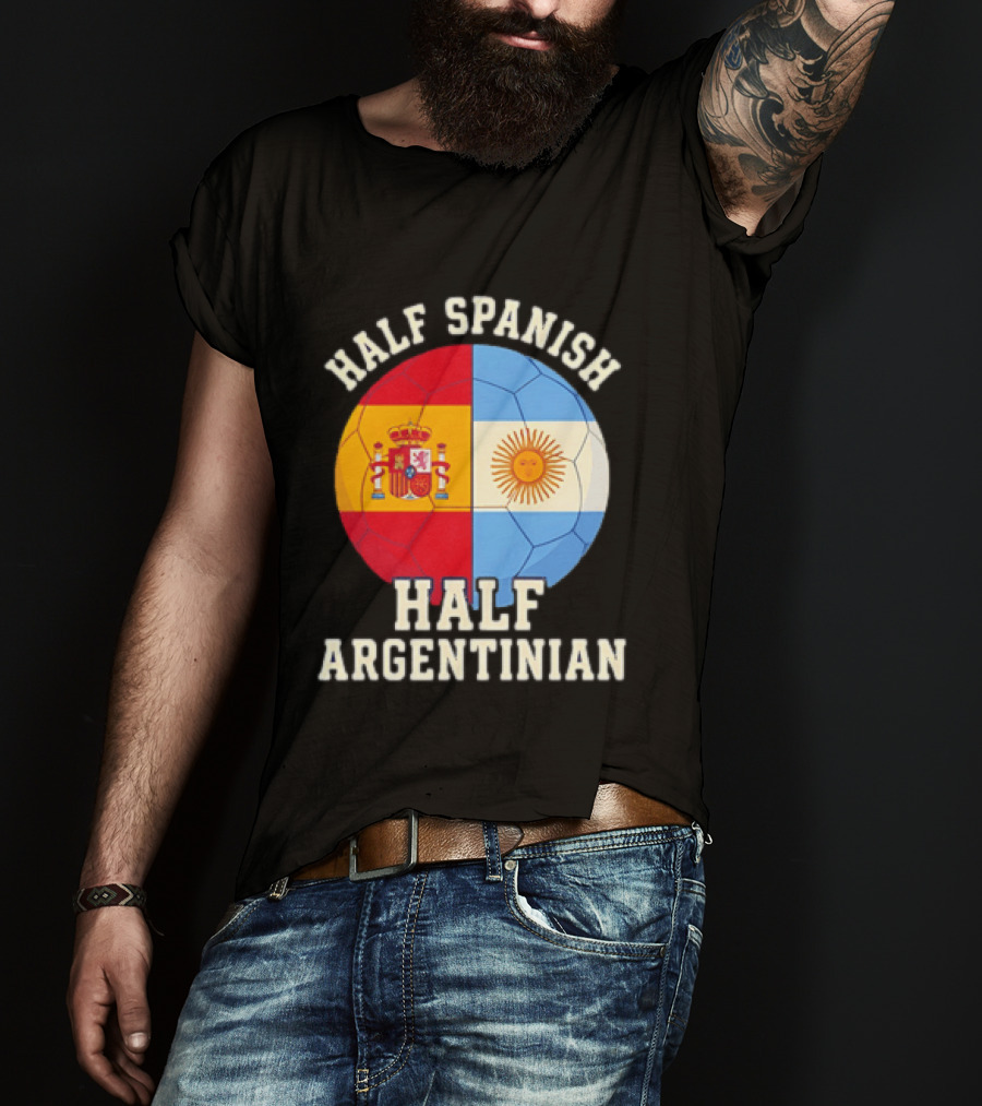 Half Spanish Half Argentinian Flag Ball T-Shirt