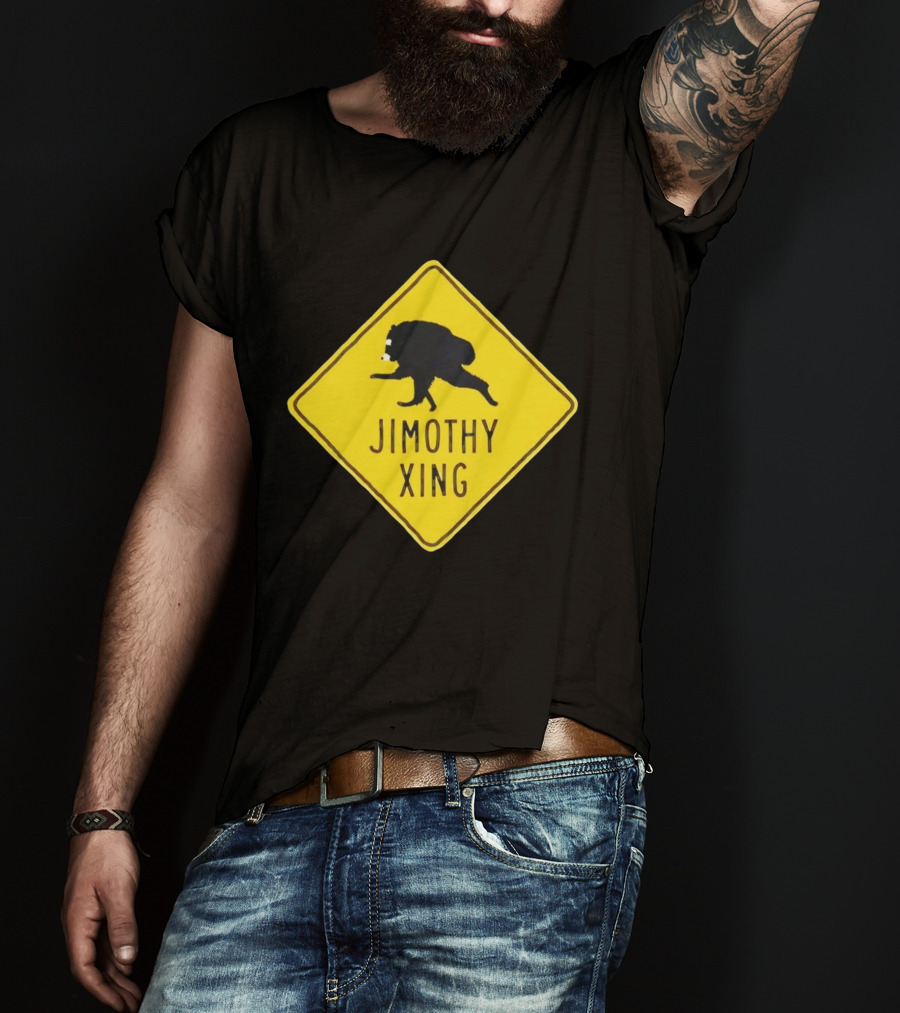 Jimothy Xing Raccoon Sign Crossing T-Shirt