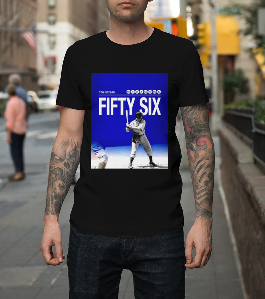 Joe DiMaggio The Streak Fifty Six Baseball Legend Yankees Fifty Six T-Shirt