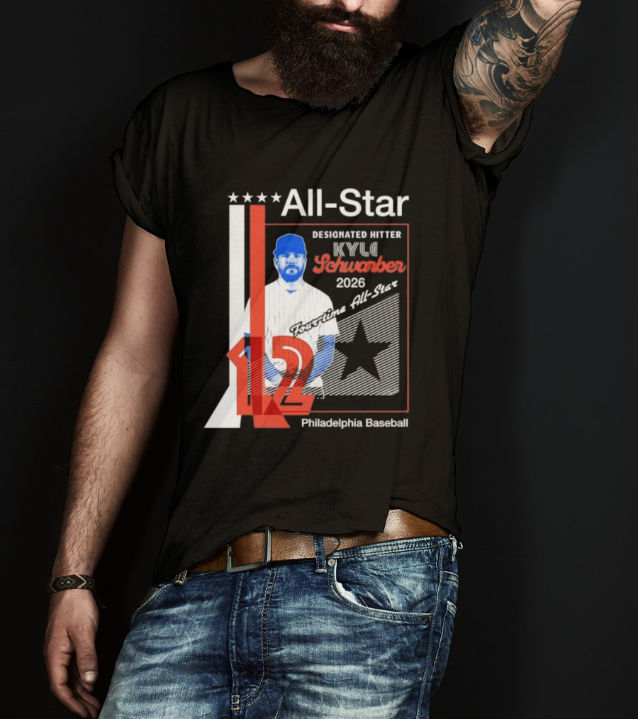 Kyle Schwarber Philadelphia Baseball 2026 All Star Designated Hitter Number 12 T-Shirt