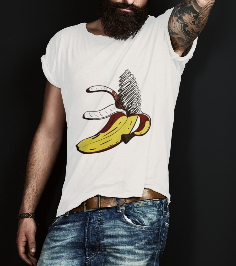 Anatomical Banana Skeleton Surreal Peeled Fruit T-Shirt