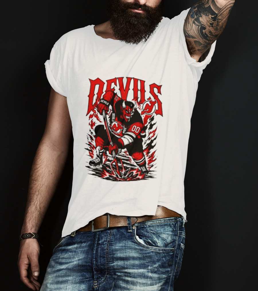 New Jersey Devils NHL Hockey Number 00 Devil Player T-Shirt