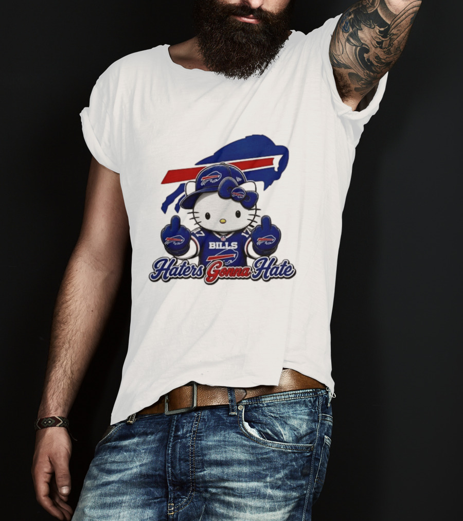 Hello Kitty Bills Haters Gonna Hate Middle Finger T-Shirt