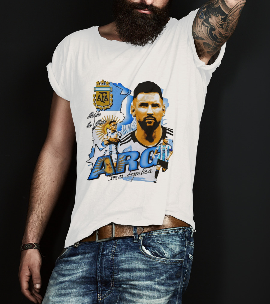 Argentina Lionel Messi Lautaro Martinez AFA Hasta La Gloria Somos Argentina T-Shirt