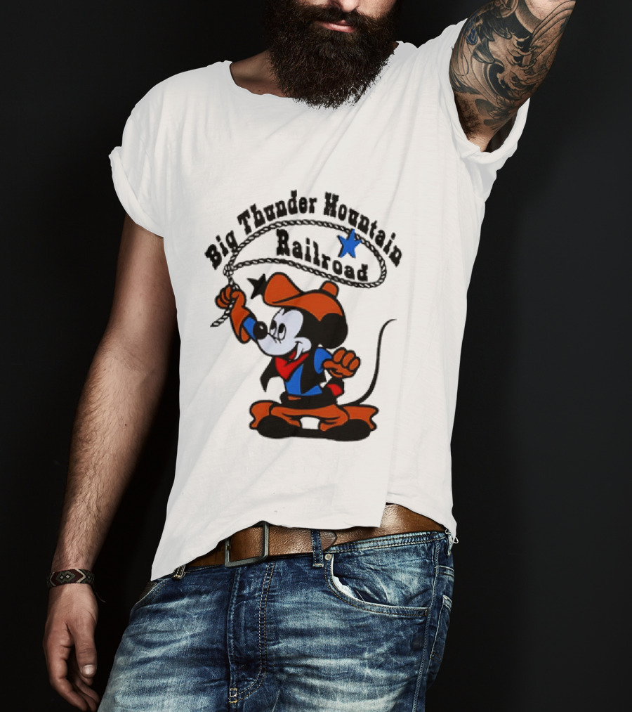 Mickey Mouse Cowboy Lasso Big Thunder Mountain Railroad T-Shirt