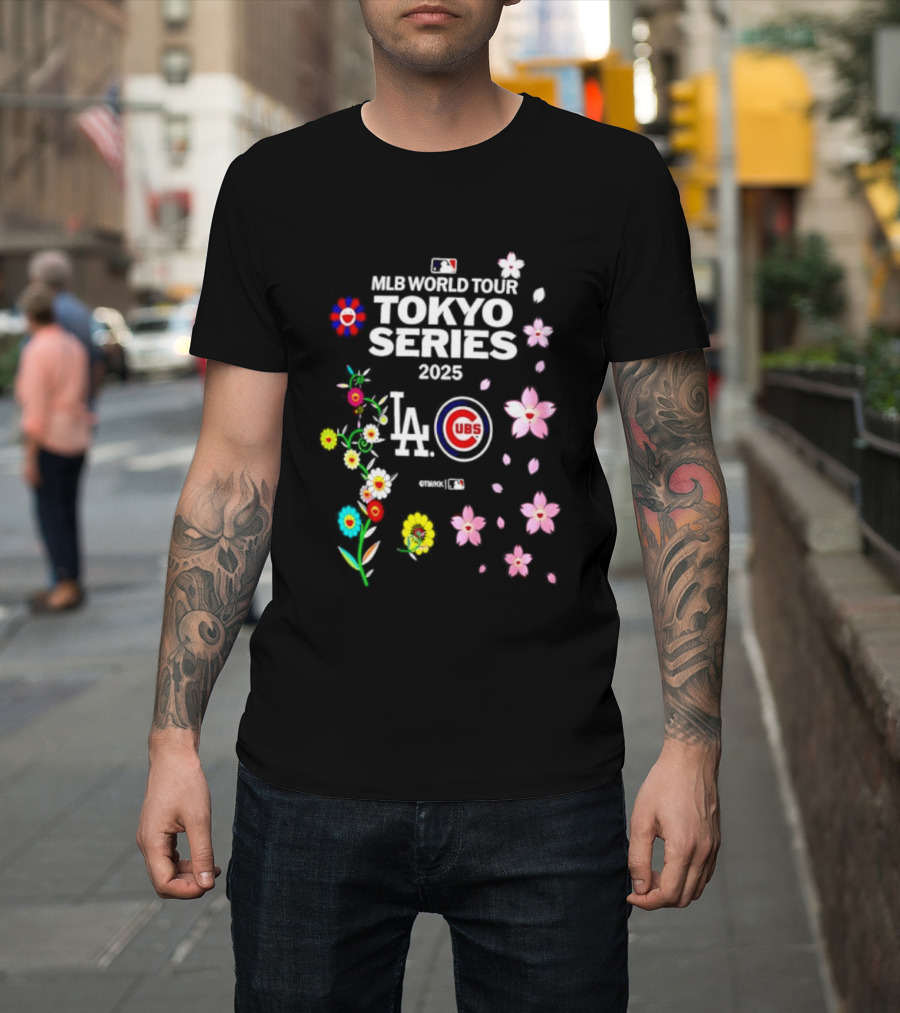 MLB World Tour Tokyo Series 2025 LA Dodgers Chicago Cubs Blossoms T-Shirt