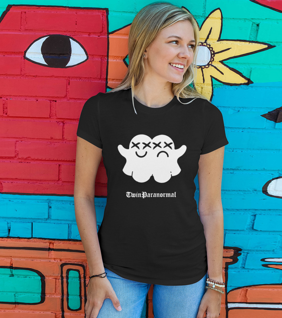 Twin Paranormal Ghost Duo Spooky Matching Spirits T-Shirt