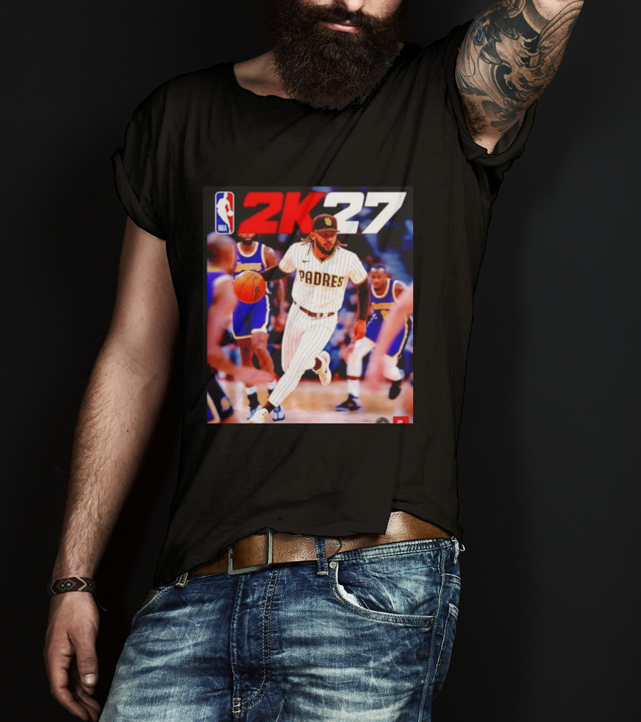 San Diego Padres NBA 2K27 Crossover Concept With Basketball Action T-Shirt