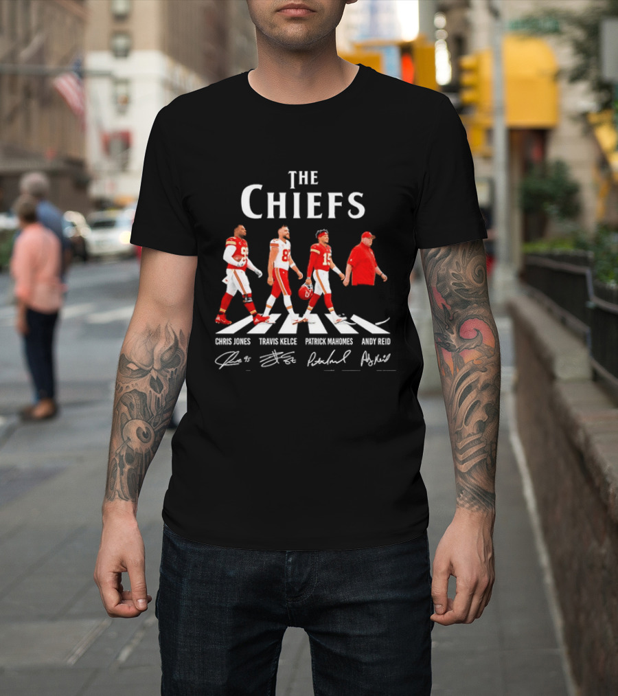 The Chiefs Abbey Road Chris Jones Travis Kelce Patrick Mahomes Andy Reid T-Shirt