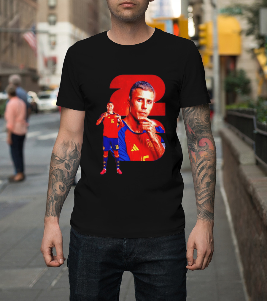 Rodrigo Hernández Cascante Rodri No 16 Spain Manchester City Football Player T-Shirt