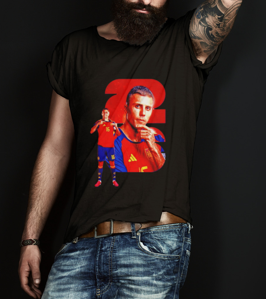 Rodrigo Hernández Cascante Rodri No 16 Spain Manchester City Football Player T-Shirt
