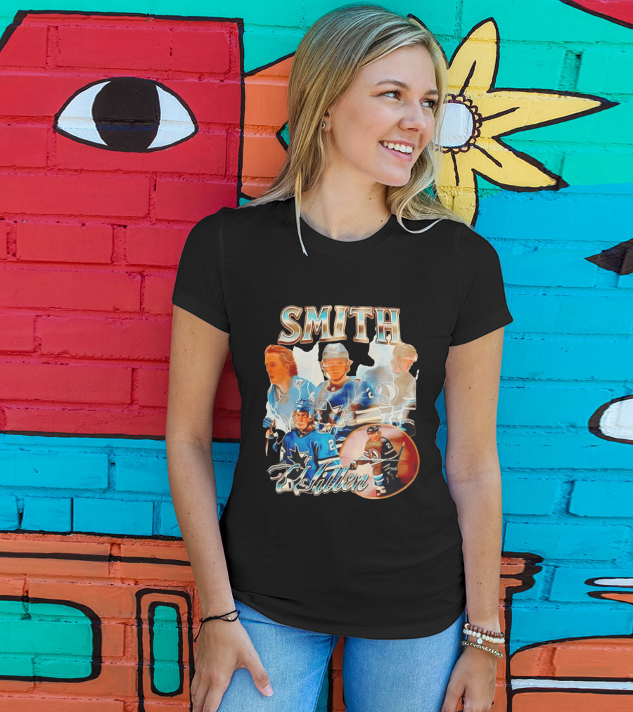 San Jose Sharks Smith McIllen Hockey Players Collage T-Shirt