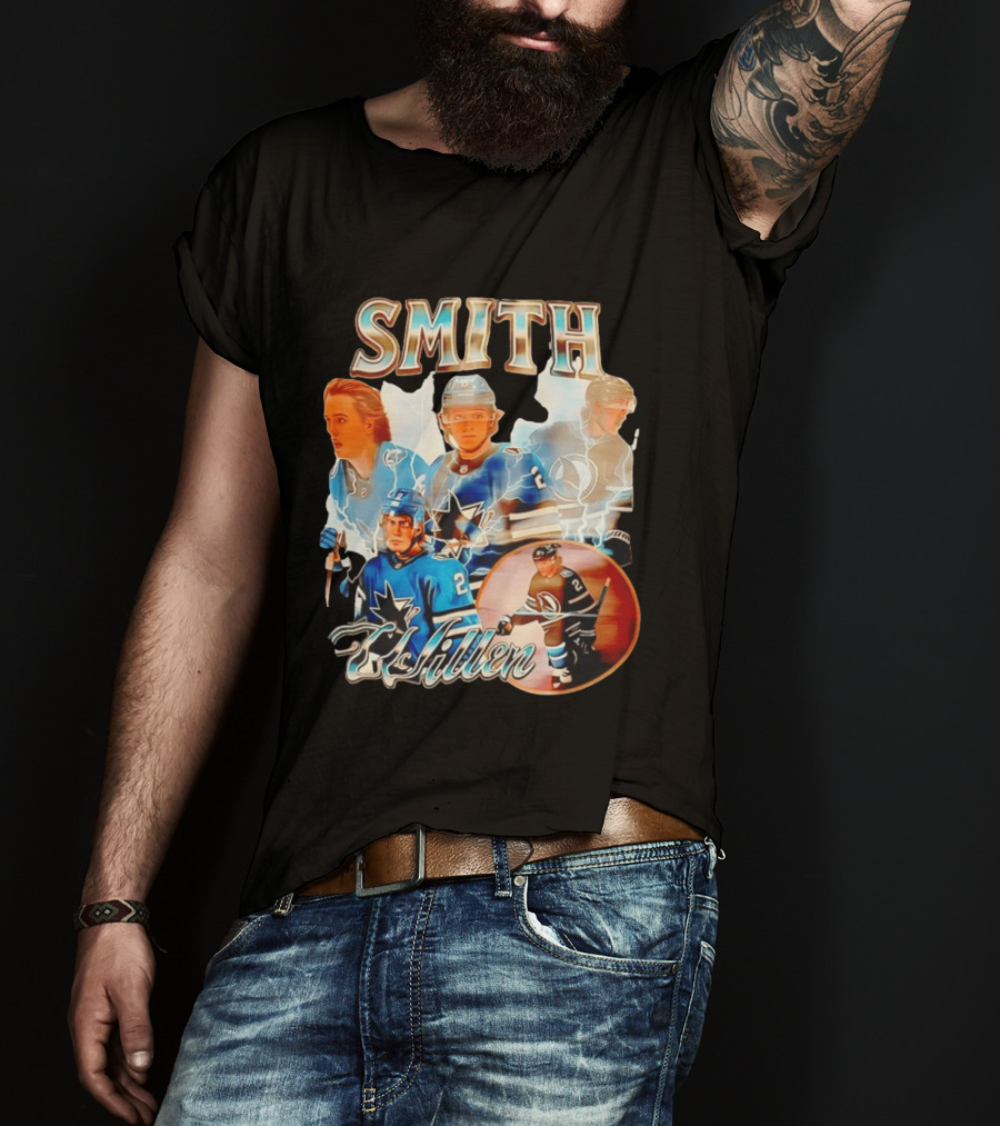 San Jose Sharks Smith McIllen Hockey Players Collage T-Shirt