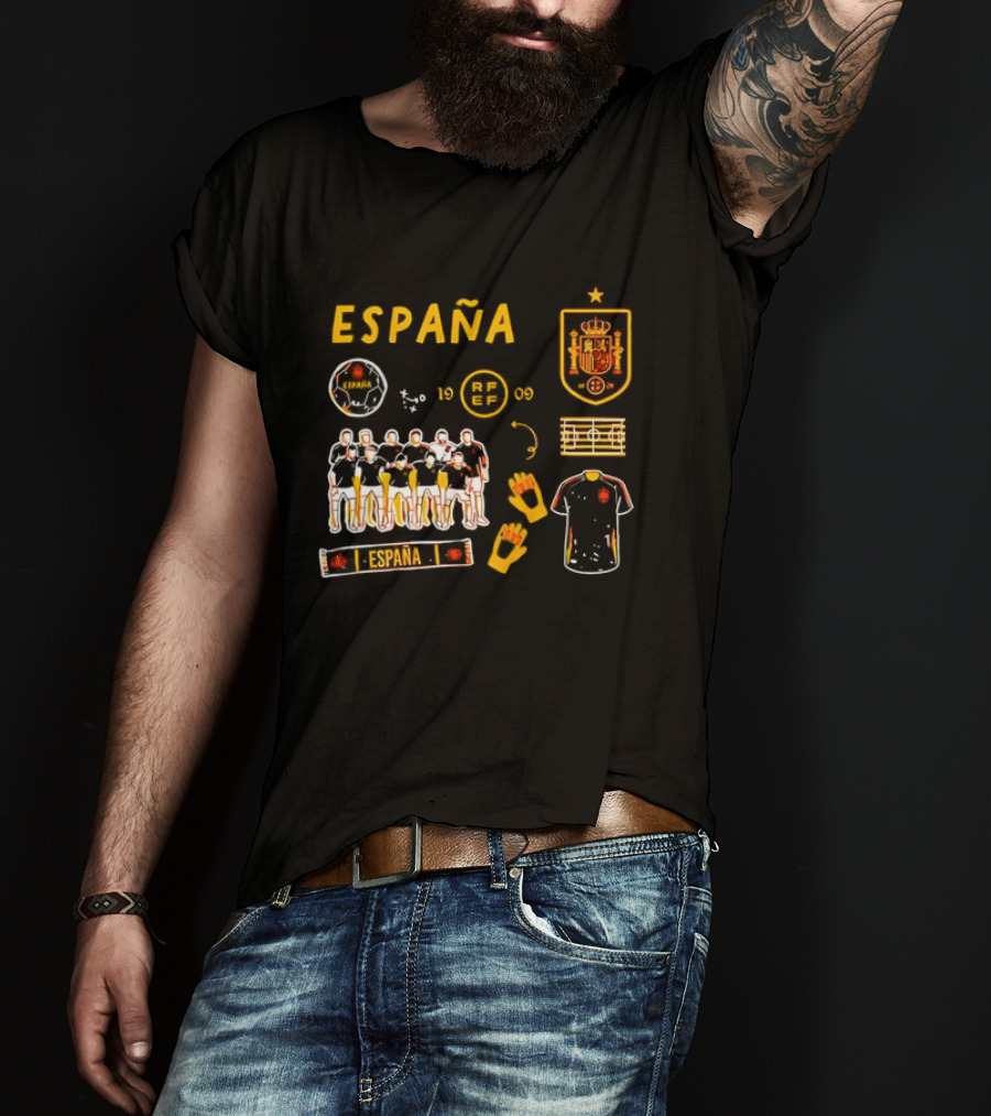 Spain Team Collection RFEF Espana Football Crest And Players T-Shirt