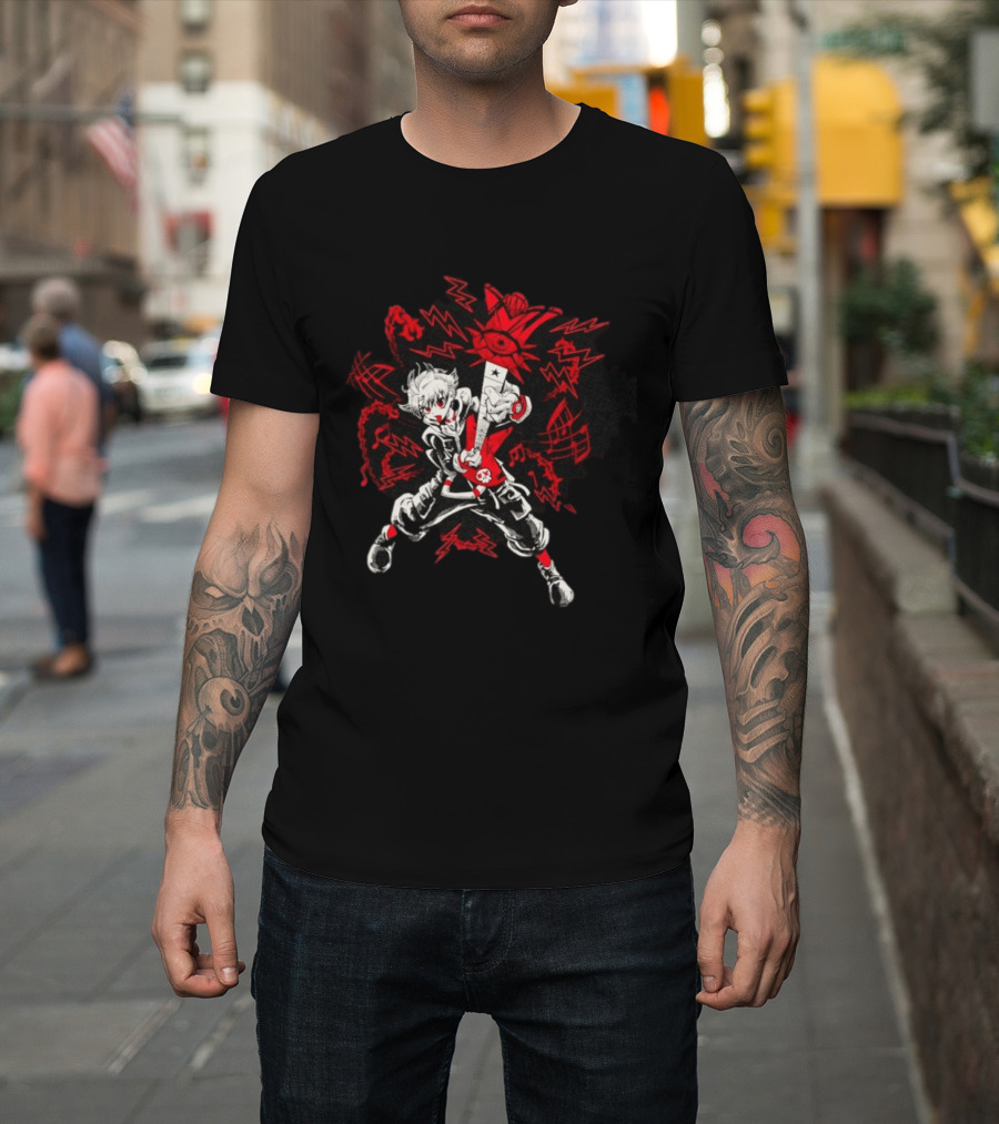 Neku Sakuraba The World Ends With You Gachi Red And Black Dynamic T-Shirt