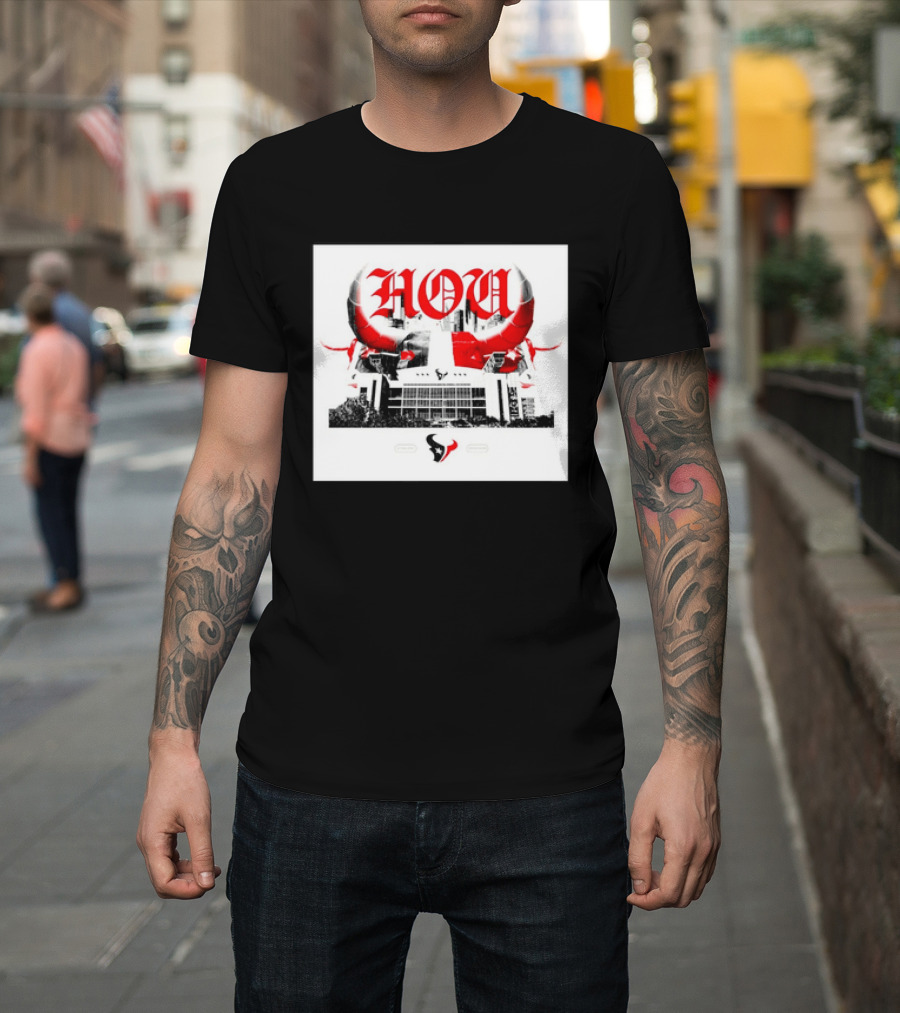 Houston Texans HOU H Town Red Bull Horns T-Shirt