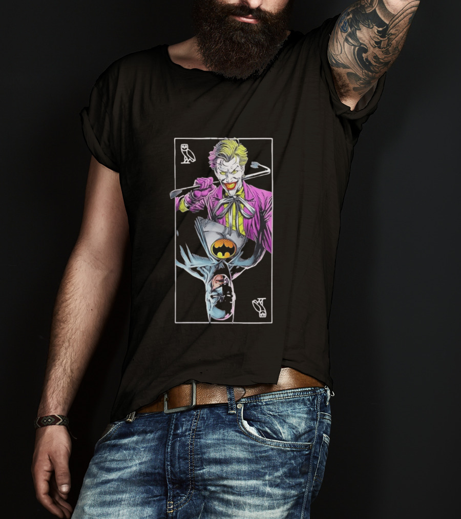 OVO Joker And Batman Playing Card Owl T-Shirt