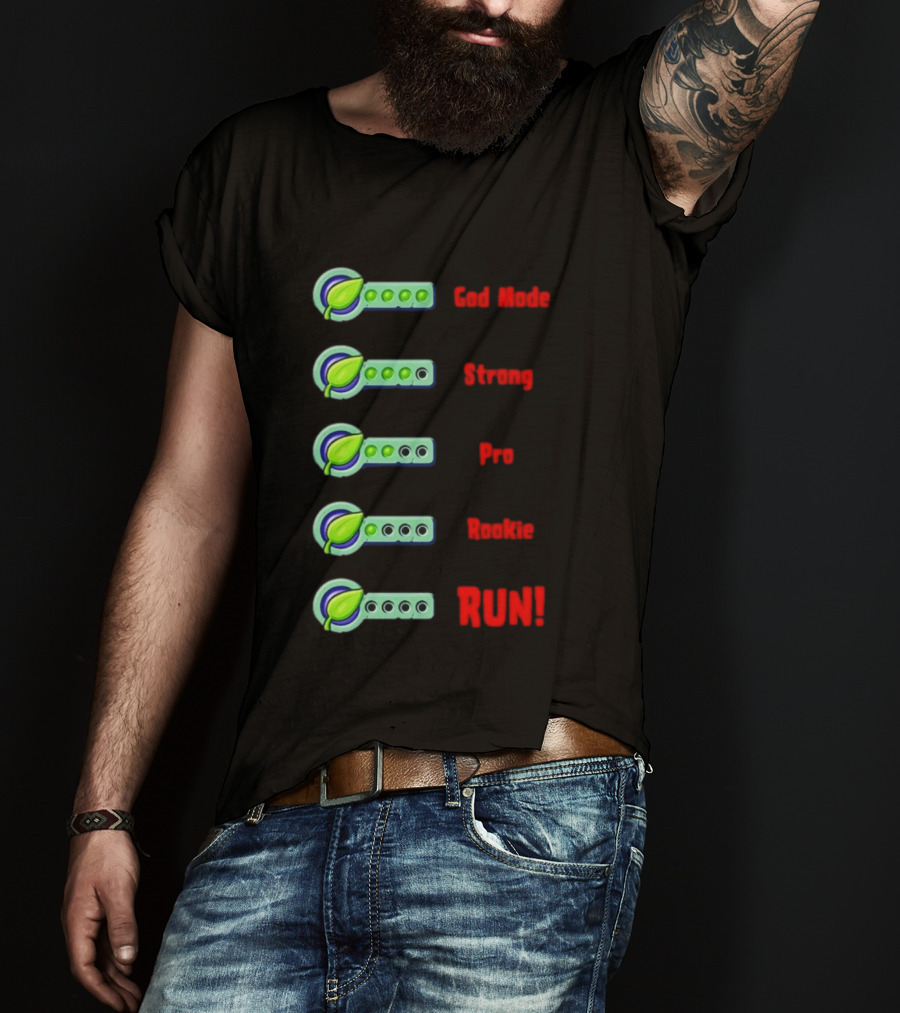 Plant Food Power Levels God Mode Strong Pro Rookie Run T-Shirt