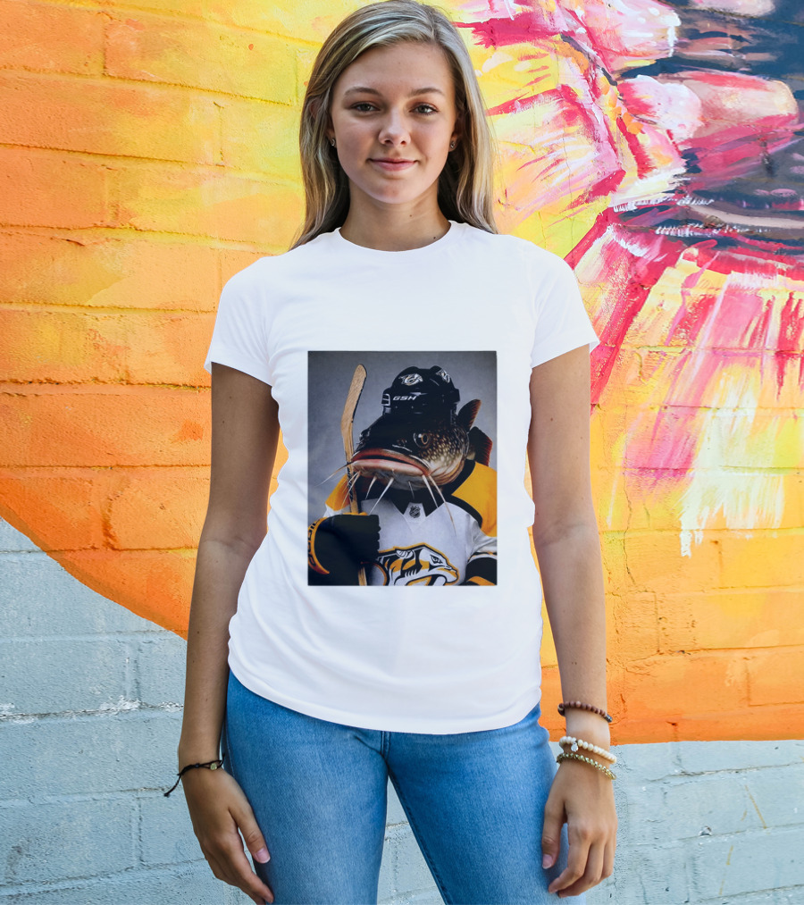 Nashville Predators Catfish Hockey Mascot Community Spirit T-Shirt