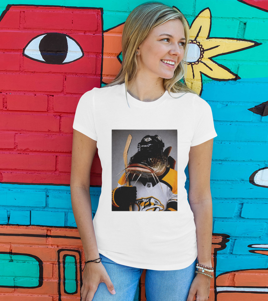 Nashville Predators Catfish Hockey Mascot Community Spirit T-Shirt