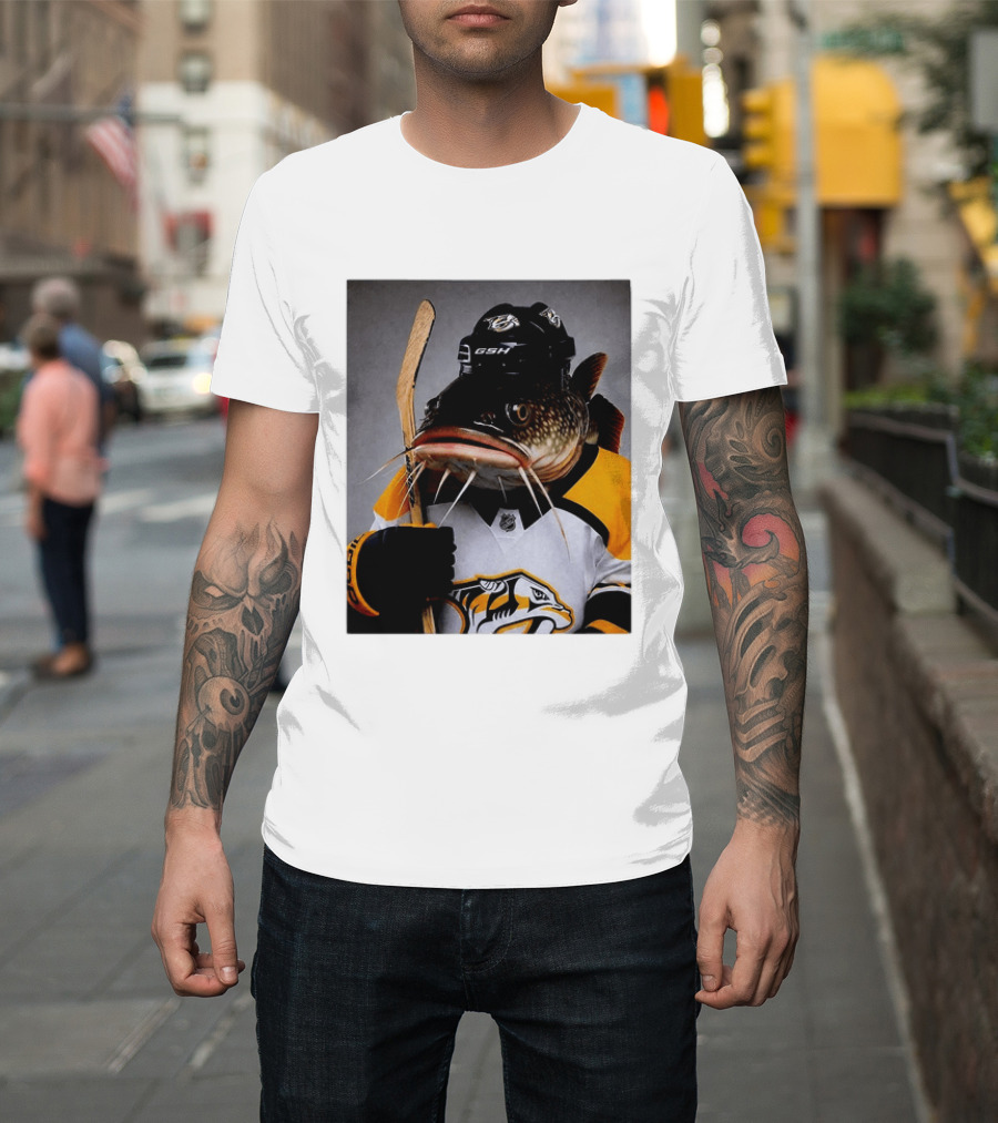 Nashville Predators Catfish Hockey Mascot Community Spirit T-Shirt