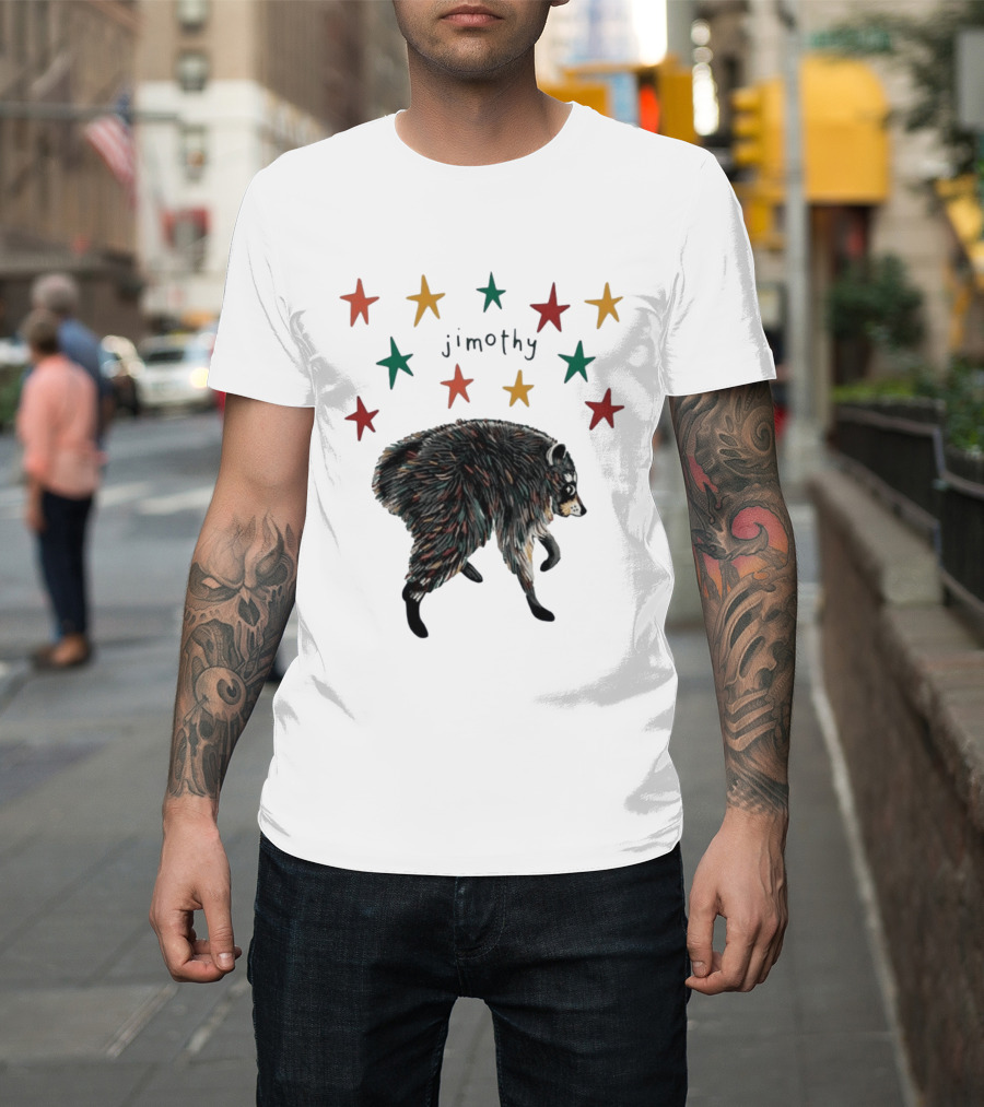 Jimothy Colorful Bear Stars Whimsical Animal T-Shirt