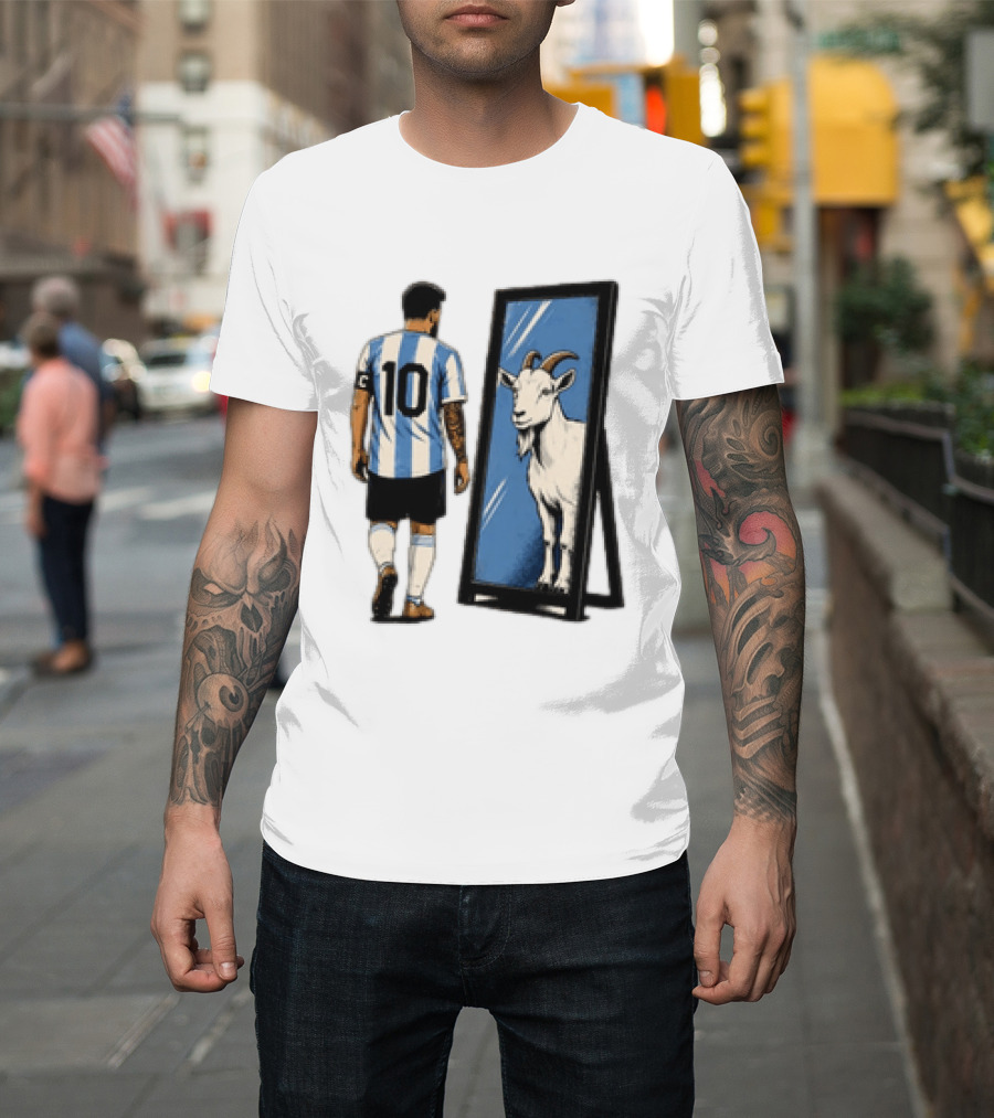 Messi Argentina 10 Reflecting GOAT Mirror Soccer T-Shirt