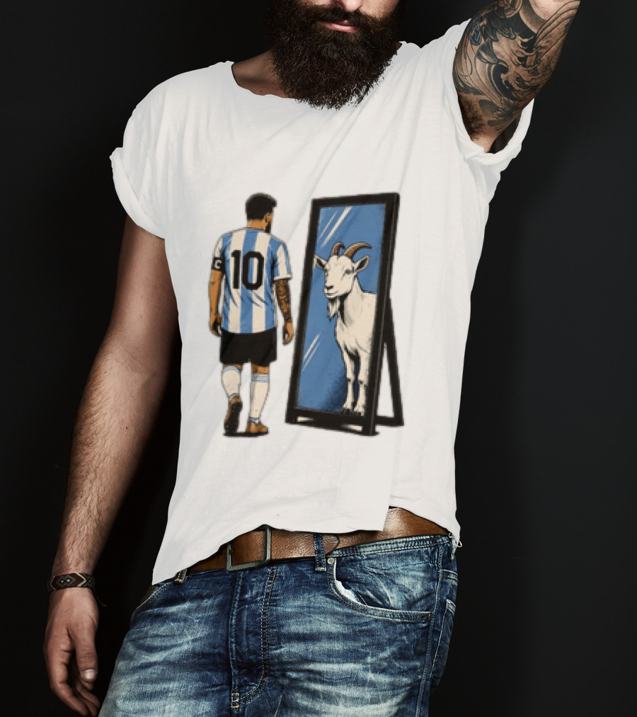 Messi Argentina 10 Reflecting GOAT Mirror Soccer T-Shirt