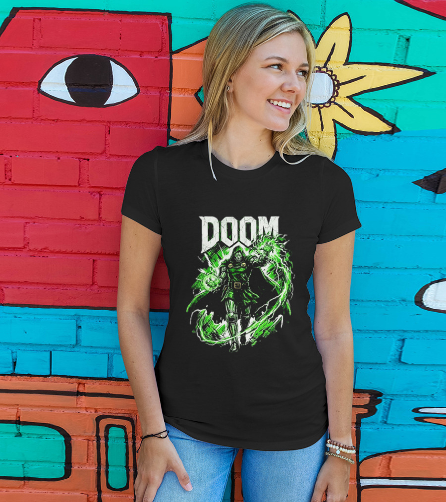 Doctor Doom Lightning Villain Power Display T-Shirt