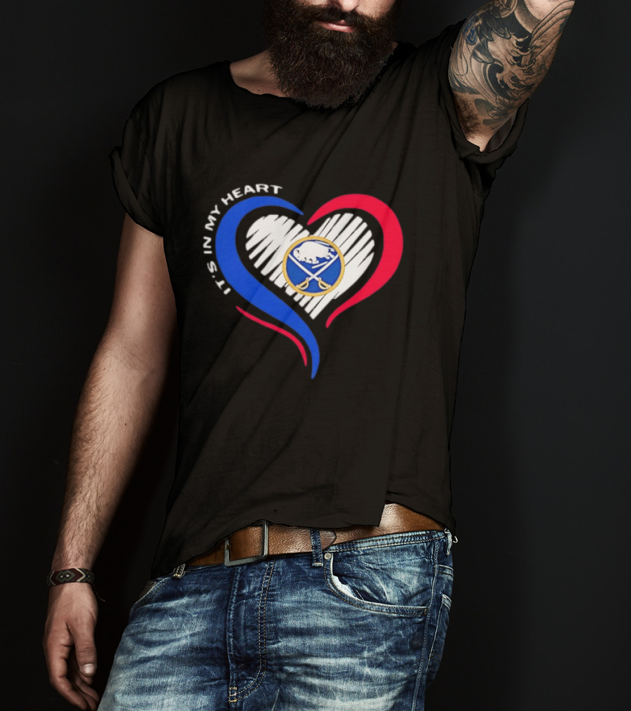 Buffalo Sabres It's In My Heart Blue And Red Heart Shape T-Shirt