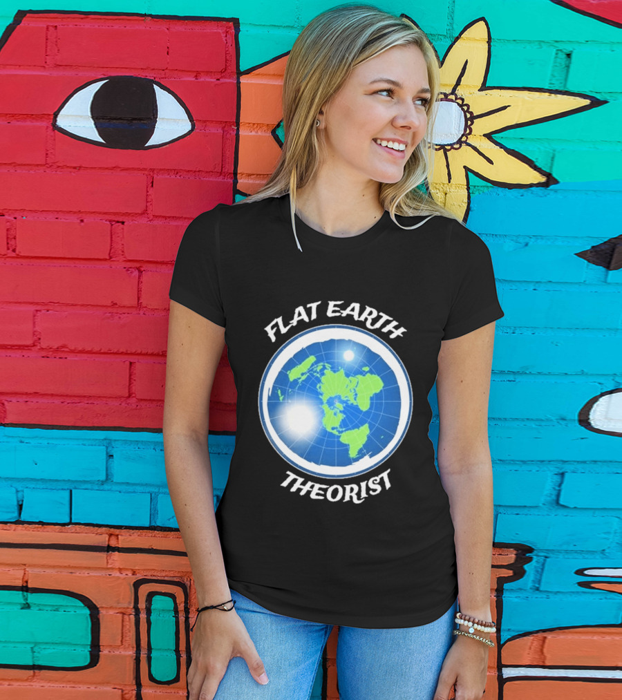 Flat Earth Theorist Ice Wall Map T-Shirt