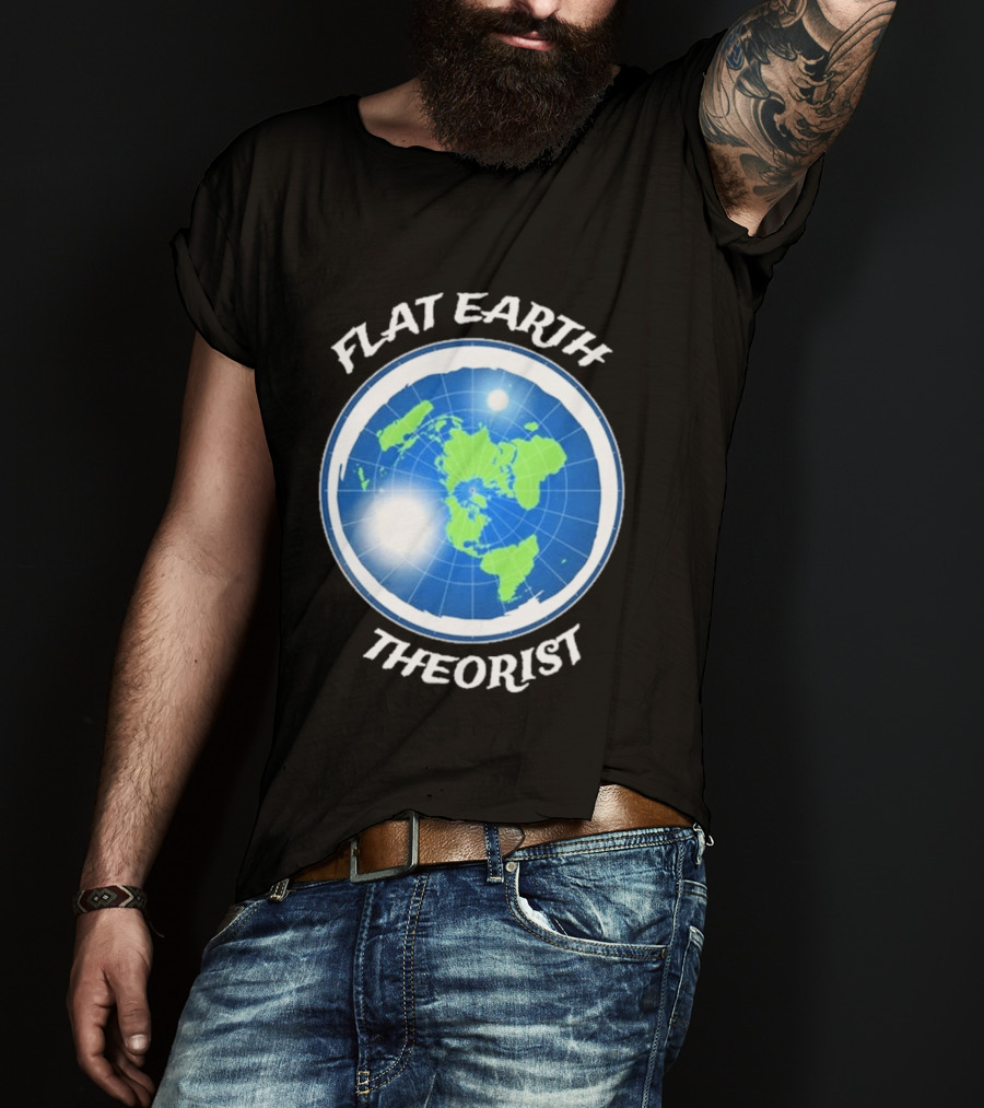 Flat Earth Theorist Ice Wall Map T-Shirt