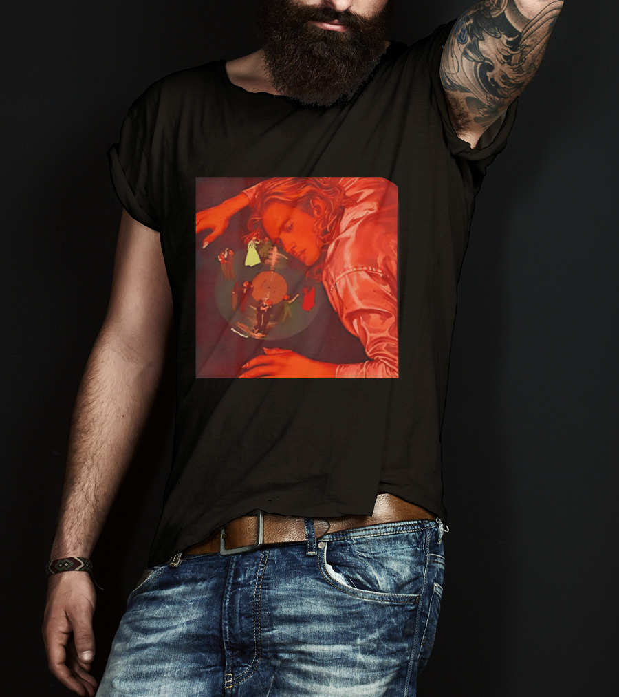 Vinyl Dreams Young Man Resting With Dancing Figures T-Shirt