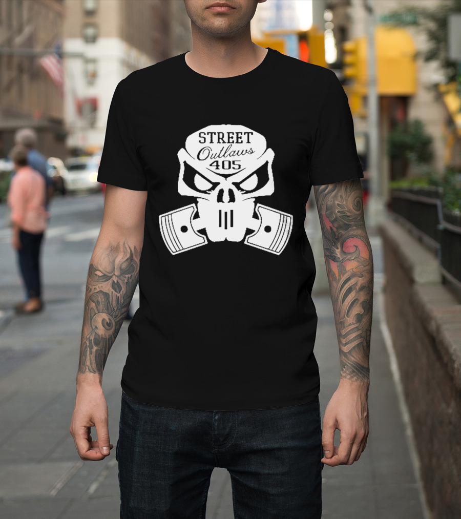 Street Outlaws 405 Skull Piston Racing Motorsports T-Shirt
