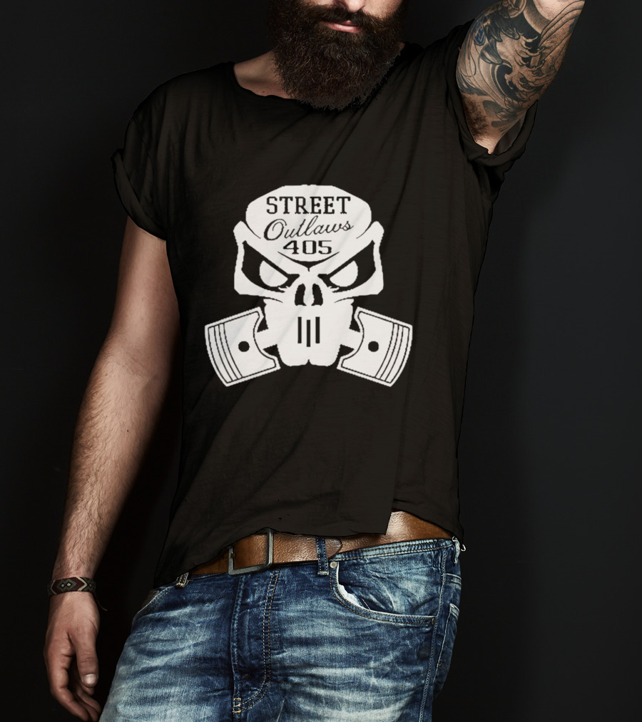Street Outlaws 405 Skull Piston Racing Motorsports T-Shirt