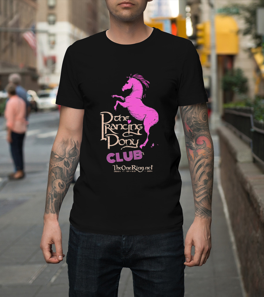 The Prancing Pony Club Pink Horse JRR Tolkien TheOneRingnet T-Shirt