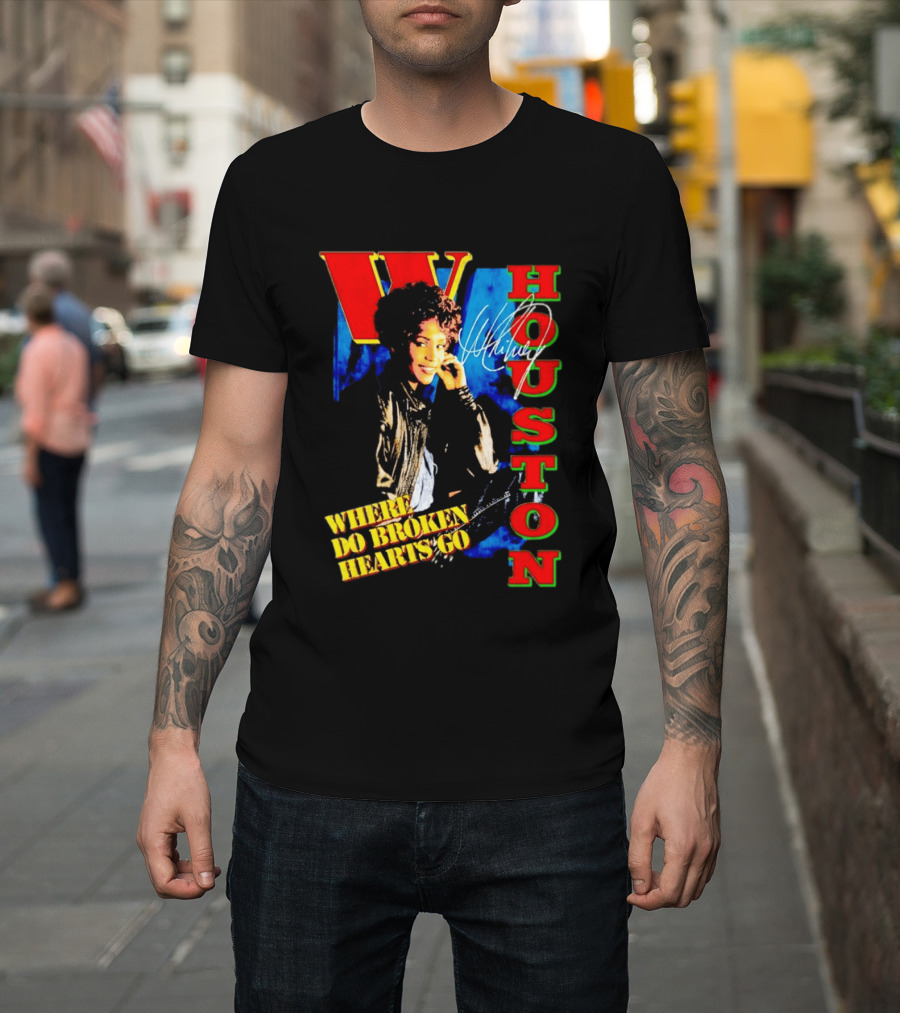 Whitney Houston Where Do Broken Hearts Go Signature T-Shirt
