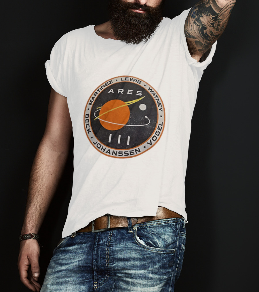 Ares III Mission Crew Patch Martinez Lewis Watney Beck Johanssen Vogel T-Shirt