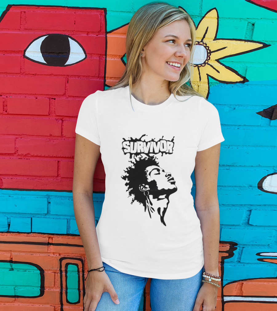 Survivor Black Power Profile Afro T-Shirt