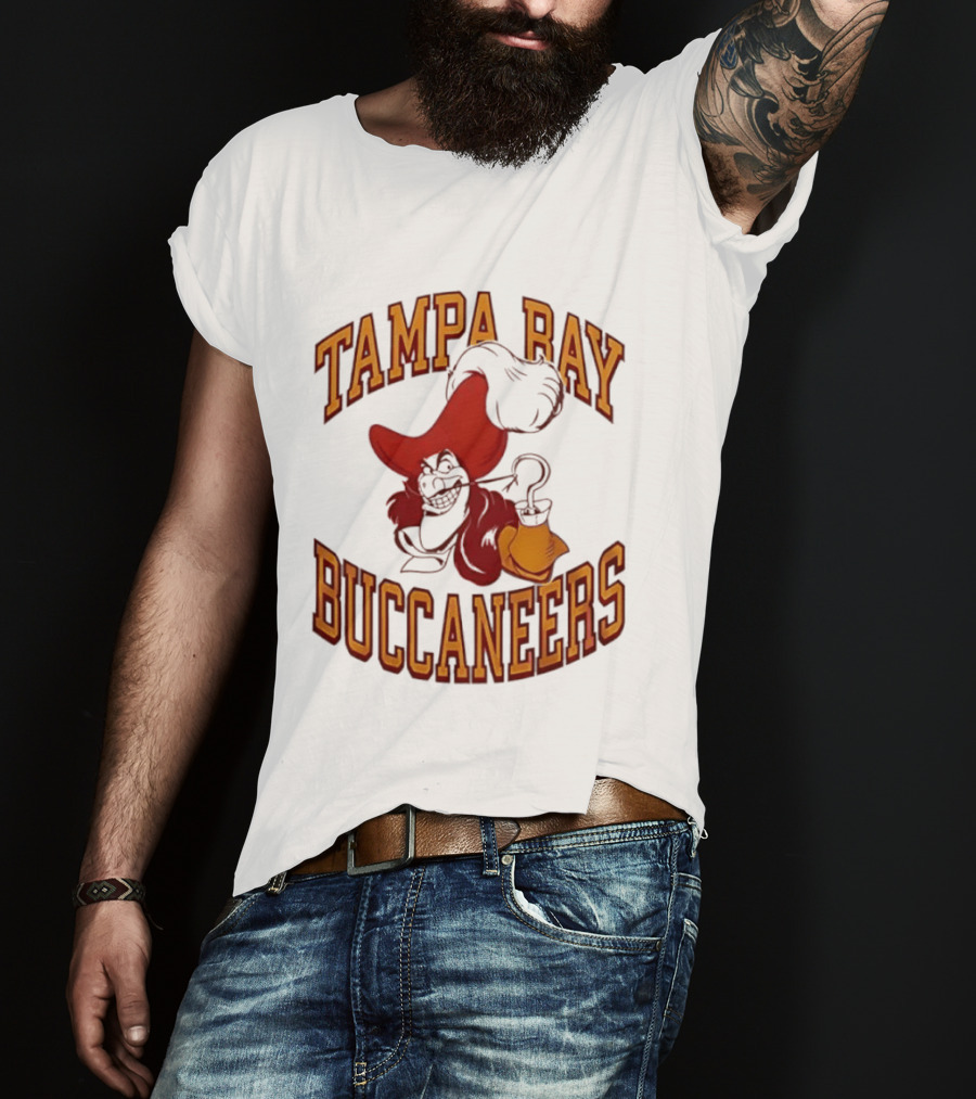 Tampa Bay Buccaneers Captain Hook Pirate NFL Fan Gear T-Shirt
