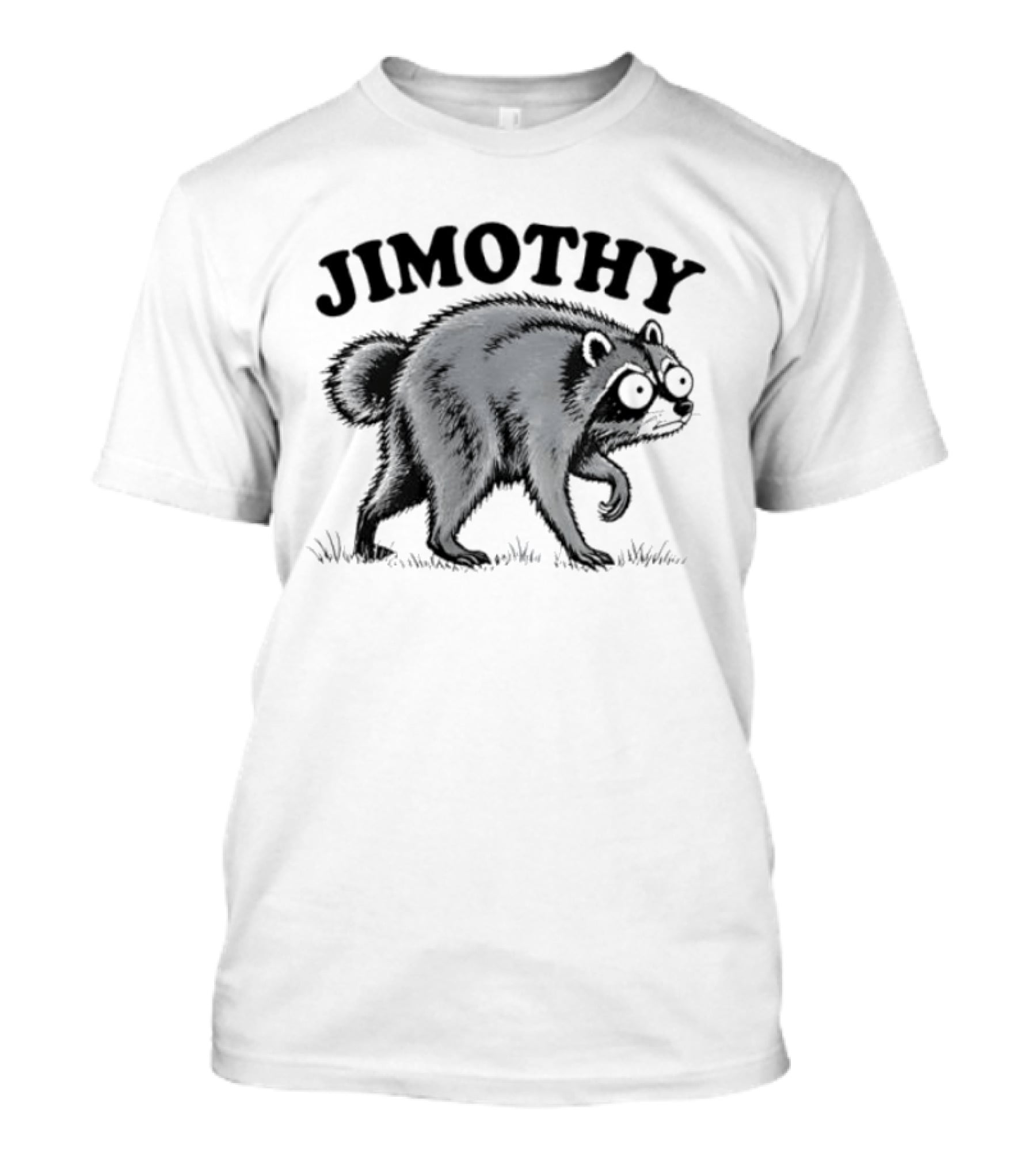 Jimothy Raccoon Animal Drawing Vintage Style Mischievous Cartoon T-Shirt