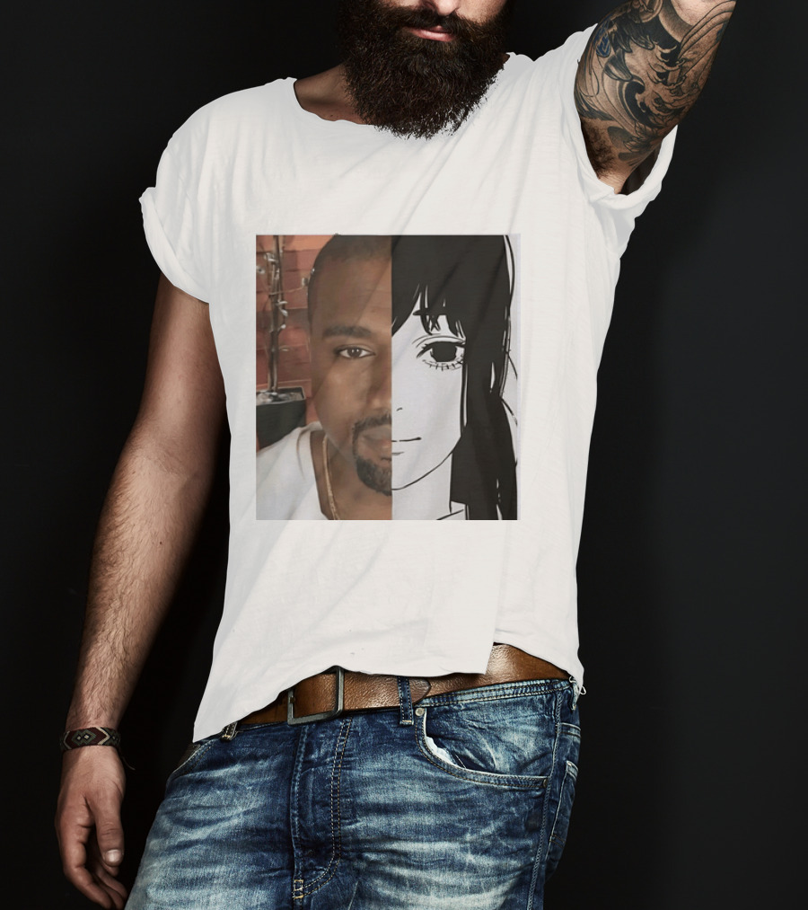 Kanye West Anime Crossover Split Face T-Shirt