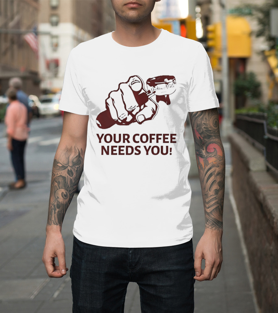 Uncle Sam Your Coffee Needs You Pointing T-Shirt